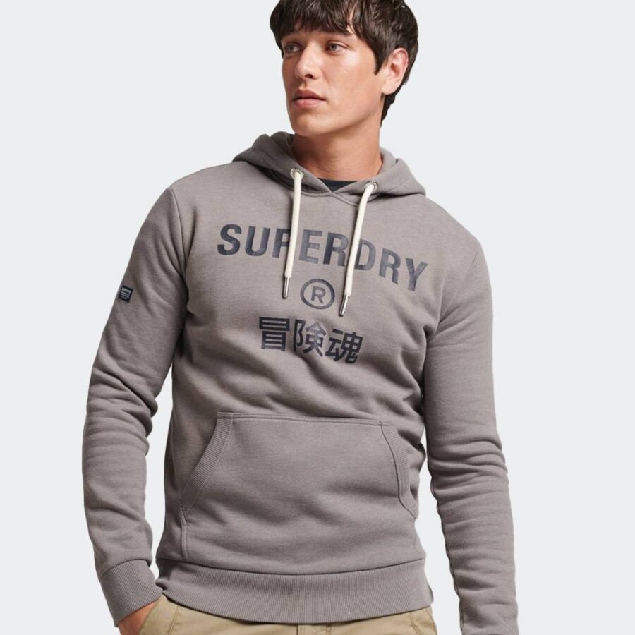 superdry d1 vintage corp logo marl hoodie