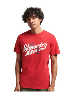 Vitzileosstorees SUPERDRY VINTAGE SCRIPTED COLLEGE TEE M1011474A NSR RED