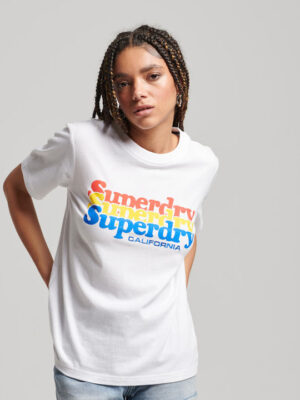 Vitzileosstores SUPERDRY VINTAGE SCRIPTED INFILL TEE W1011054A 01C OPTIC WHITE